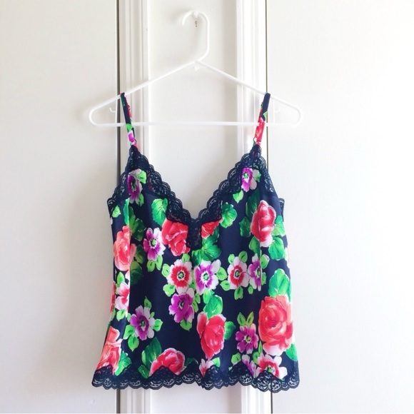 Victoria's Secret Other - Victoria’s Secret Floral Lace Vintage Tank Top